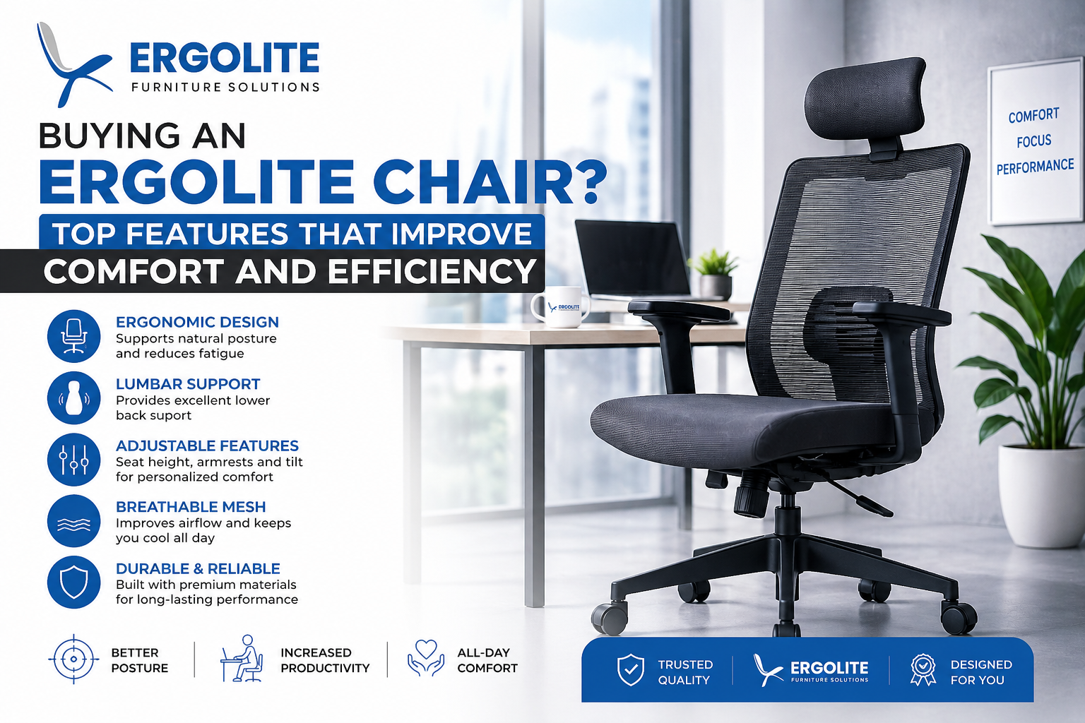 Buying an Ergolite Chair? Top Features That Improve Comfort and Efficiency